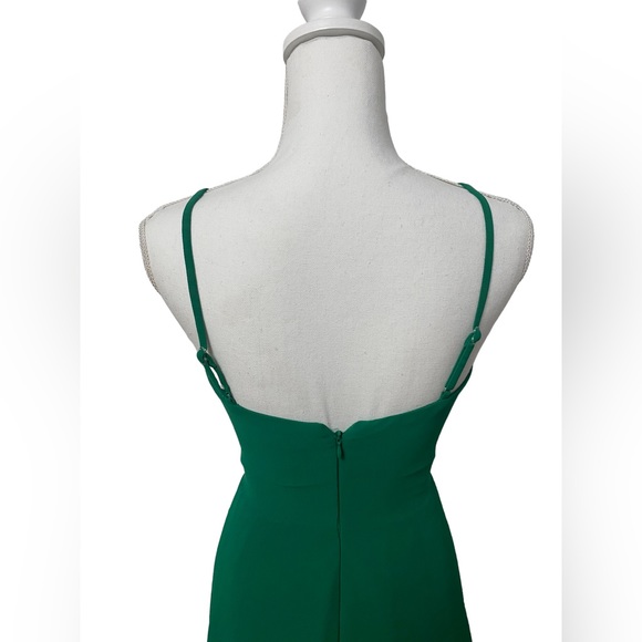 Dress The Population Cambria Spring Twist Front Evening Maxi Dress Jade Green - Picture 6 of 12